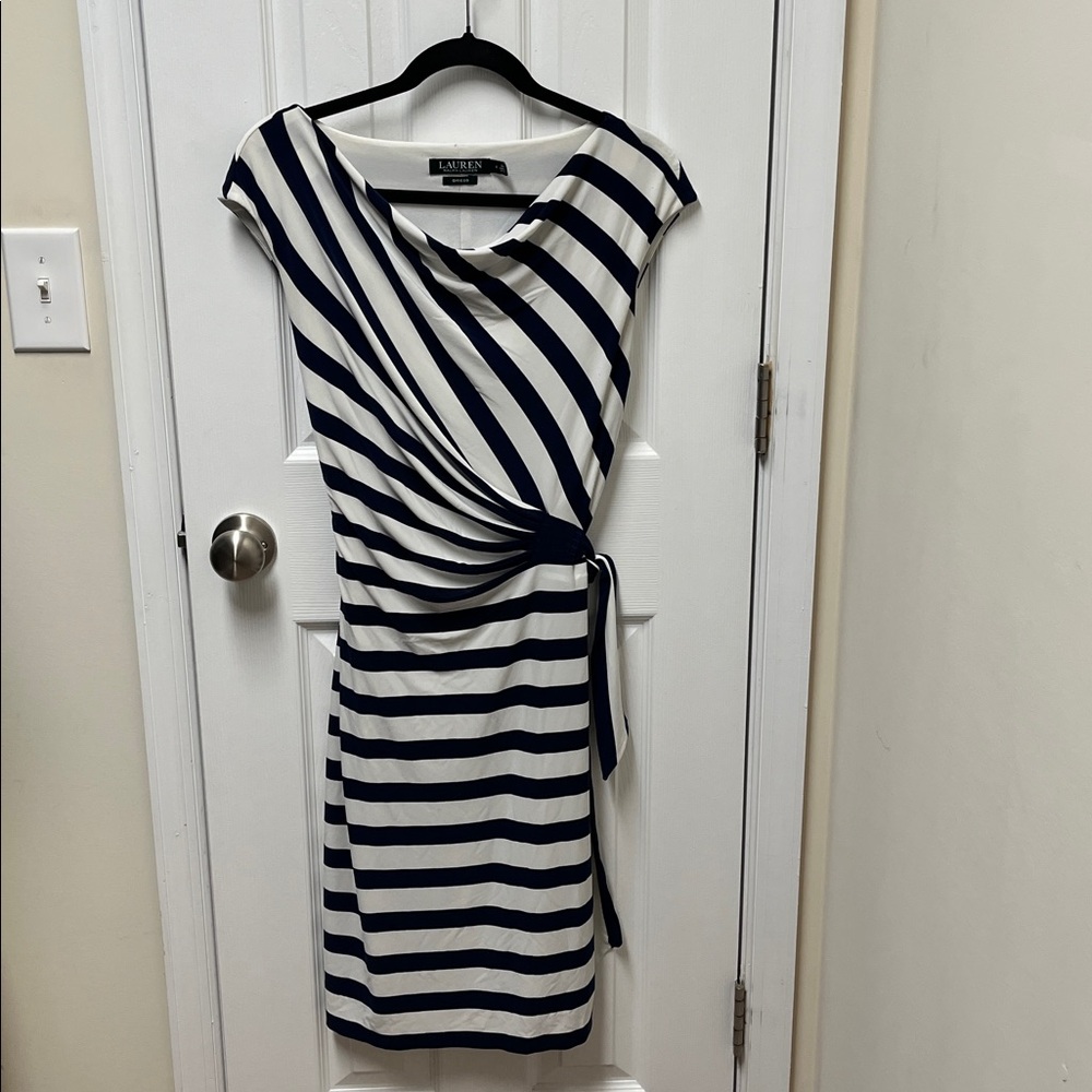 Lauren Ralph Lauren Striped Dress in Navy and White